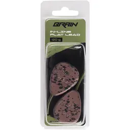 Грузило Brain In-Line Flat Lead 120g 2шт/уп Brown - мініатюра 2