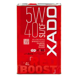 Моторне масло Xado Atomic Oil Red Boost 5W-40 4л(XA 26206)
