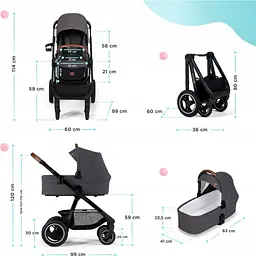Універсальна коляска 2 в 1 Kinderkraft Everyday 2 Dark Gray Black Frame темно-сіра (00-00305225) - мініатюра 4