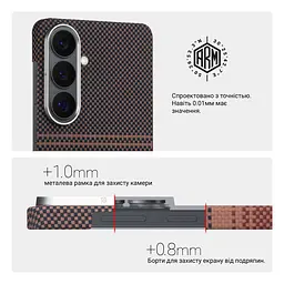 Защитный чехол для Samsung Galaxy S26 Plus 5G, BlackIcon Kevlar MagCase, кевларовый, разноцветный, панель, накладка с поддержкой MagSafe, противоударный, защита всего корпуса, усиленные углы, совместим с беспроводной зарядкой, ArmorStandart (ARM90157) - мініатюра 6