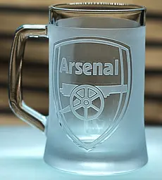 Пивний келих 660 мл ФК Арсенал Arsenal з гравіюванням подарунок для фаната футбольний кухоль - мініатюра 3