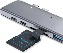 Багатофункціональна док-станція типу-C HAGiBiS USB-C DC7 Gray 04214 - мініатюра 4