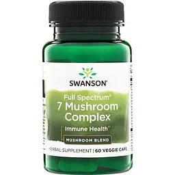 Грибний комплекс Swanson 7 Mushroom Complex Full Spectrum 60 капсул