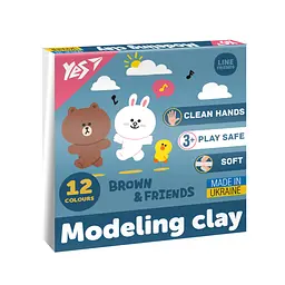 Пластилін YES Line Friends 12 кольорів 240 г (540670)