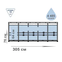 Басейн каркасний Intex 28206, 305х76 см, 4485 л - мініатюра 3
