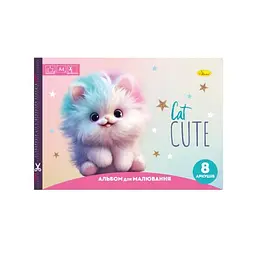 Альбом для малювання "Cat Cute" A4 АП-0301-7, 8 аркушів, скоба з перефорацією