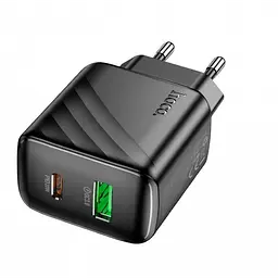 Мережевий зарядний пристрій адаптер HOCO CS25A з кабелем Type C/Type C Rico 1USB/1Type-C, 20W/3A, підтримка швидкого заряджання - мініатюра 4