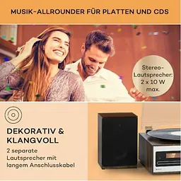 Стереосистема програвач вінілу Auna Oxford SE DAB+/FM BT (10040052) - мініатюра 6