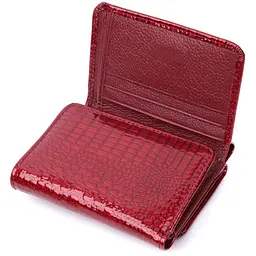 Стильний жіночий фактурний гаманець із натуральної шкіри ST Leather 22731 червоний - мініатюра 9