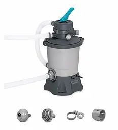 Піщаний фільтр-насос Bestway Flowclear 58515, 3028 л/год, для басейну, система очищення води, 6-позиційний клапан, 85 Вт