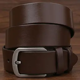 Шкіряний чоловічий гладкий ремінь 20726 Vintage коричневий 123 см - мініатюра 11