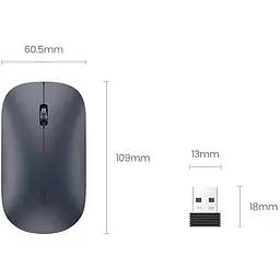 Миша бездротова UGREEN MU001 Portable Wireless Mouse (90372) чорна - мініатюра 2