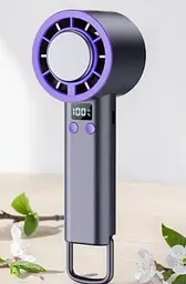 Портативний міні вентилятор ZR-01 акумуляторний USB з дисплеєм Фіолетовий - мініатюра 2