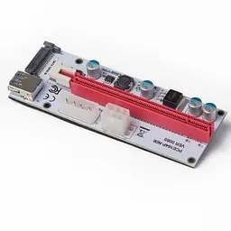 Райзер T-Riser PCI-E 1x to 16x 60cm v.08 6-pin/Molex/Sata White Б/в - мініатюра 5