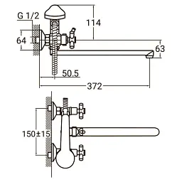 Змішувач AQUATICA PL-5C255C - мініатюра 2