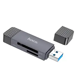 Кардрідер HOCO HB45 Spirit 2-in-1 USB 2.0 Type-C підтримка SD та MicroSD (TF) швидка передача даних Сірий - мініатюра 2