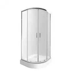 Набір Qtap душова кабіна Taurus CRM1011AC6 Clear + піддон Robin 301112 із сифоном
