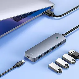 Hub адаптер Baseus UltraJoy Series 4-Port Hub Lite USB-A to USB 3.0 x 4 5 Gbps 15 cm - мініатюра 3