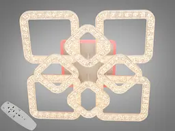 Стельовий світильник LED Diasha 2205/4+4WH, 130W, 3200K-6500K, білий метал, сучасний стиль для дому