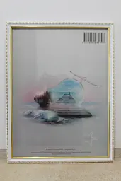 Фоторамка 30х40, біла із золотим обрамленням, 1715-015-3G, Скло + Картон