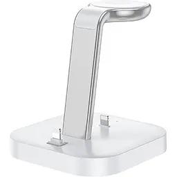 Бездротовий зарядний пристрій Hoco Graceful Magsafe 3in1 Wireless Fast Charger 15W CW43 White [97882]