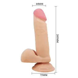 Фалоімітатор Baile Sliding Skin 8.1'' 20.5 см тілесний - мініатюра 10