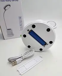 Настільна LED-лампа акумуляторна на гнучкій ніжці з органайзером світильник Tedlux TL-1006 біла - мініатюра 3