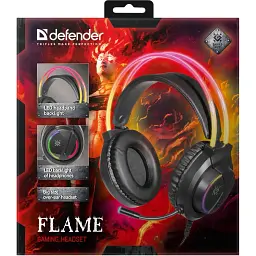 Ігрова гарнітура Defender Flame RGB кабель 2 м чорна - мініатюра 5