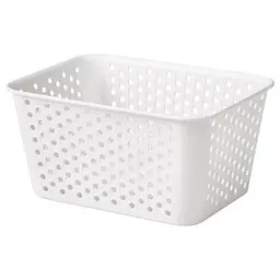 Органайзер IKEA 15×20×10 см білий пластиковий контейнер з ручками для зберігання