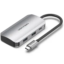 Хаб USB 3.1 Type-C - 4хUSB 3.0/PD 100W 5-in-1 Vention (TNBHB)