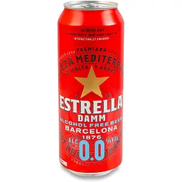 Пиво Estrella Damm Alcohol Free світле безалкогольне з/б 0.5л - мініатюра 2