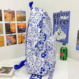 Рюкзак No Brand 5154 20-35 л White-Blue 13081-84481 - мініатюра 6