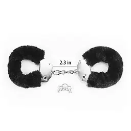 Наручники LoveToy Fluffy Handcuffs (чорний) - мініатюра 6