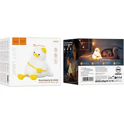 Нічний світильник Hoco HX16 Silicone lamp Duck [159421] - мініатюра 4