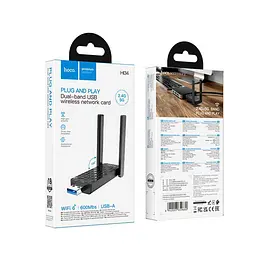USB Wi-Fi адаптер HOCO HI-34 WIFI 6, 600Mbits, 2.4G/5G - мініатюра 6