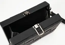 Міні сумка клатч жіноча через плече крос-боді плетена чорна - мініатюра 5