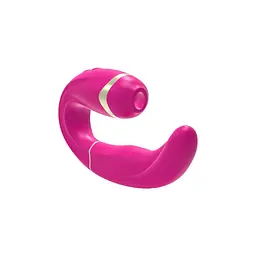 Вібратор Adrien Lastic My G із вакуумною стимуляцією клітора, 16х3.5 см рожевий - мініатюра 4