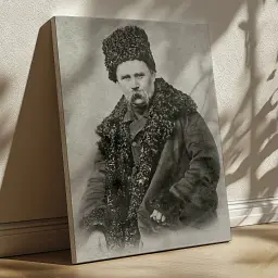 Інтер'єрна картина Тарас Григорович Шевченко, Кобзар , Україна, історія, видатні письменники, 60×43 см (id4304)