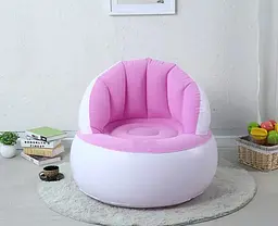 Надувне садове крісло Sofa AND LY-10 для відпочинку 85 х 85 х 74 см. високоякісна бавовна + міцна ПВХ з вологостійким покриттям Рожевий  - мініатюра 2