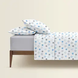 Комплект постільної білизни Cosas євро з простирадлом на резинці STARS CS10 200 x 220 см (StarsClearGreyBlue_El160-52Grey_200) - мініатюра 2