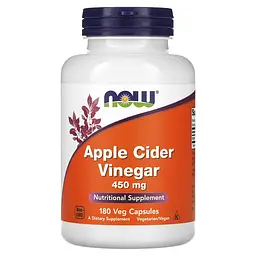 NOW Яблучний Оцет, Apple Cider Vinegar 450 мг - 180 капсул