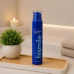 Зубная паста hismile Blue Raspberry голубая малина, с фтором и ксилитом, для отбеливания зубов 60 г