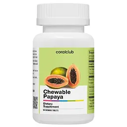 Жувальна Папая Корал Клаб, 90 таблеток | Chewable Papaya Coral Club