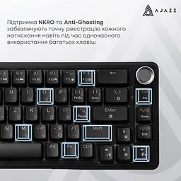 Клавіатура Ajazz AK690 Peach Mist Switch чорна (AK690-PM-B) [175704] - мініатюра 10