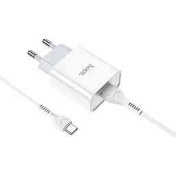 МЗП Hoco C81A Asombroso 2.1A (1USB-A) + кабель USB to Type-C Білий - мініатюра 5