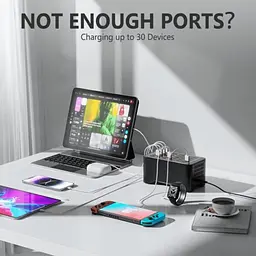 Зарядна станція ILEPO багатопортова на 15 USB портів + 15 Type-C 150 Вт / мережевий мультизарядний пристрій (19018) - мініатюра 9