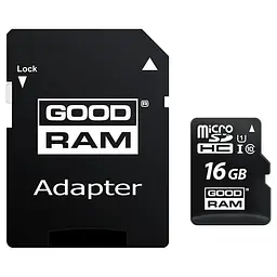 Карта пам'яті GoodRam MicroSDHC 16GB UHS-I Class 10 + SD-adapter (M1AA-0160R12)