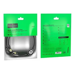 Патч-корд Hoco US07 flat Black 1 м (6931474780683) - мініатюра 3