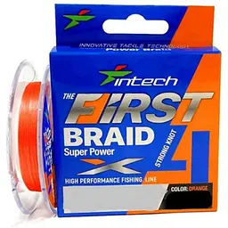 Шнур INTECH 0,09мм 2,72кг 100м #0.3 First Braid X4 Orange