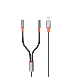 Адаптер XO NB-R269B Couple Cable Type-c to Dual 3.5 Female Adapter 1.2 м Чорний - мініатюра 4